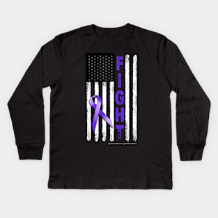 Alzheimer Awareness Murica Kids Long Sleeve T-Shirt